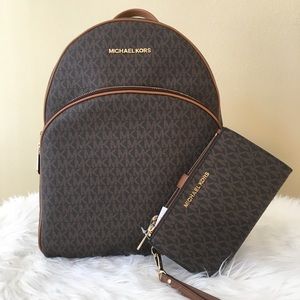 MK Large abbey Backpack & Double Zipper wallet